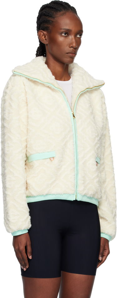 Jakke Casablanca Monogram Jacquard Fleece Jacket Hvid | WPF25-JK-390-01, 1
