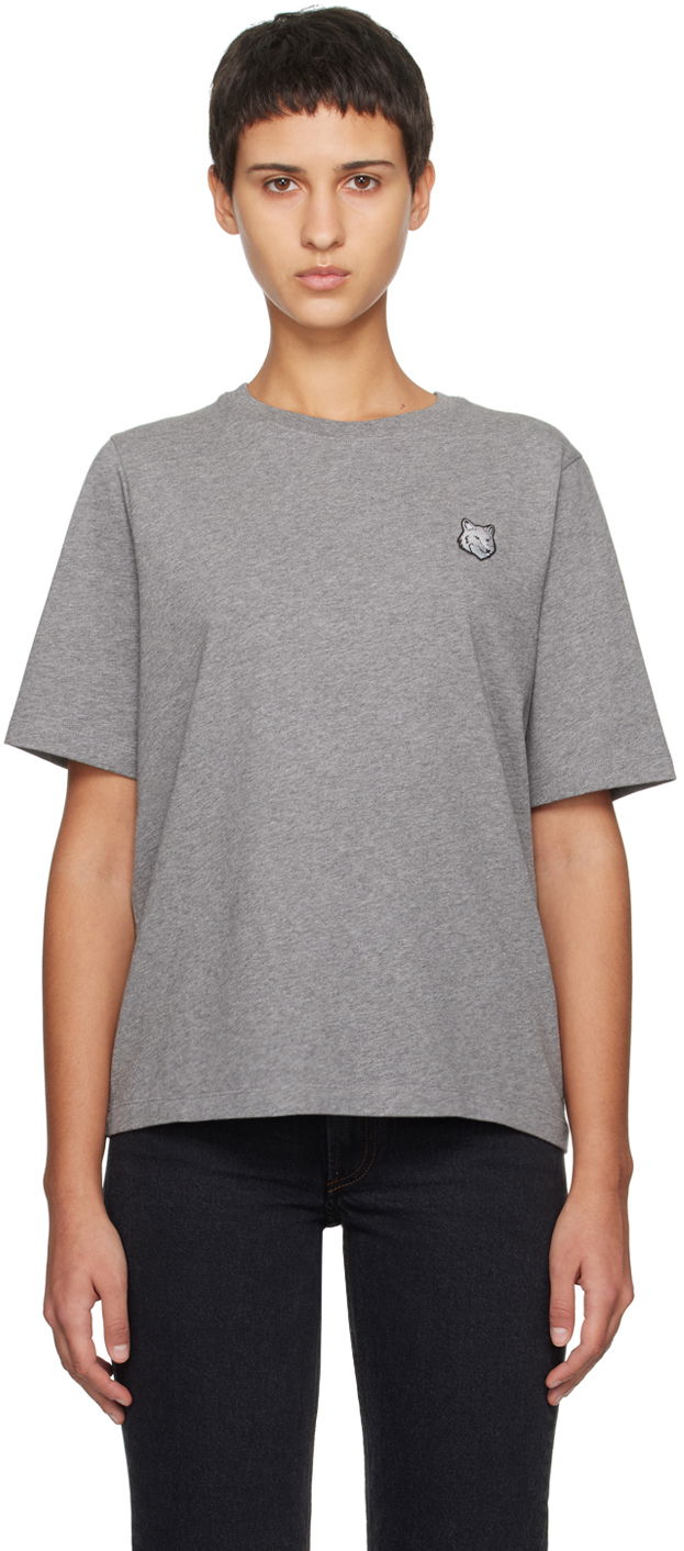 T-shirt MAISON KITSUNÉ Bold Fox Head Patch T-Shirt Grå | MW00127KJ0119