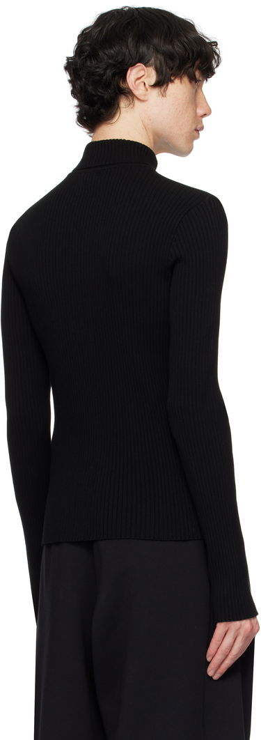 Sweater Courrèges Courrèges Reedition Rib Knit Mockneck Sweater Sort | PERMPU008FI0001, 2