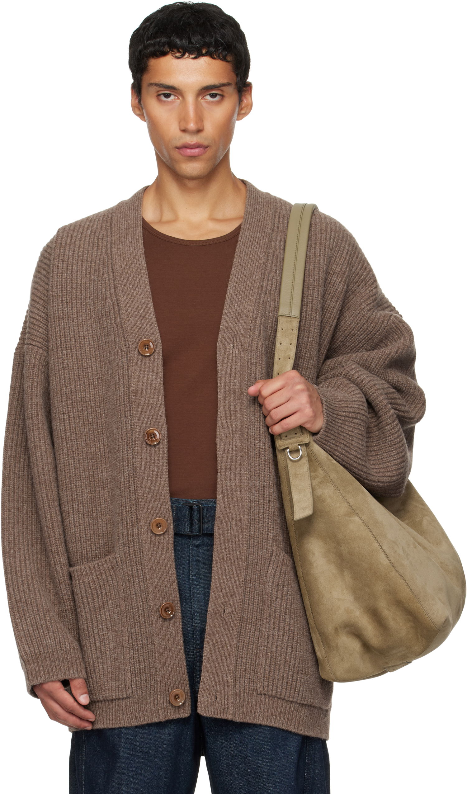Sweater LEMAIRE Lemaire Cardicoat Knit Cardigan Brun | CO1139 LK107, 0