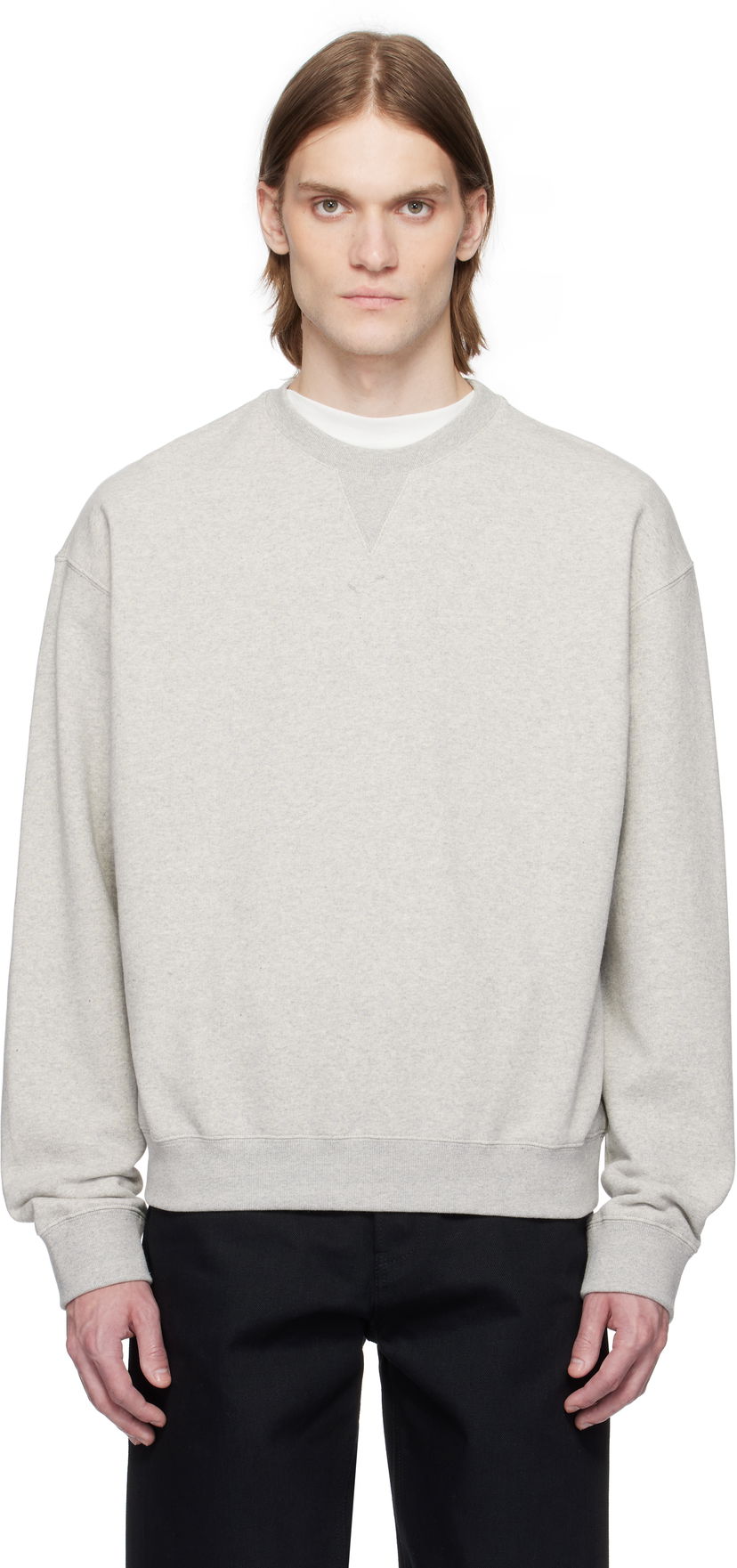 Sweater Jil Sander Jil Sander Embroidered Logo Sweatshirt Grå | J47GU0128_J20010