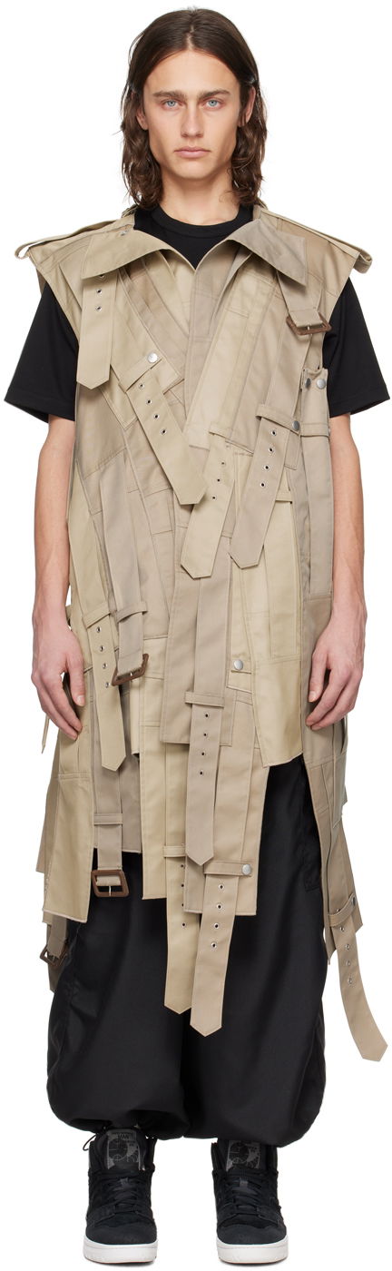Vest Junya Watanabe Sleeveless Coat Beige | WM-V005-051