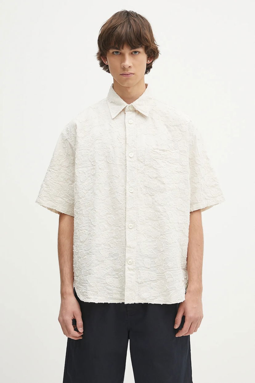 Skjorte NORSE PROJECTS Norse Projects Mo Oversized Fil Coupe SS Shirt, Relaxed Fit Hvid | N40.0830.0957