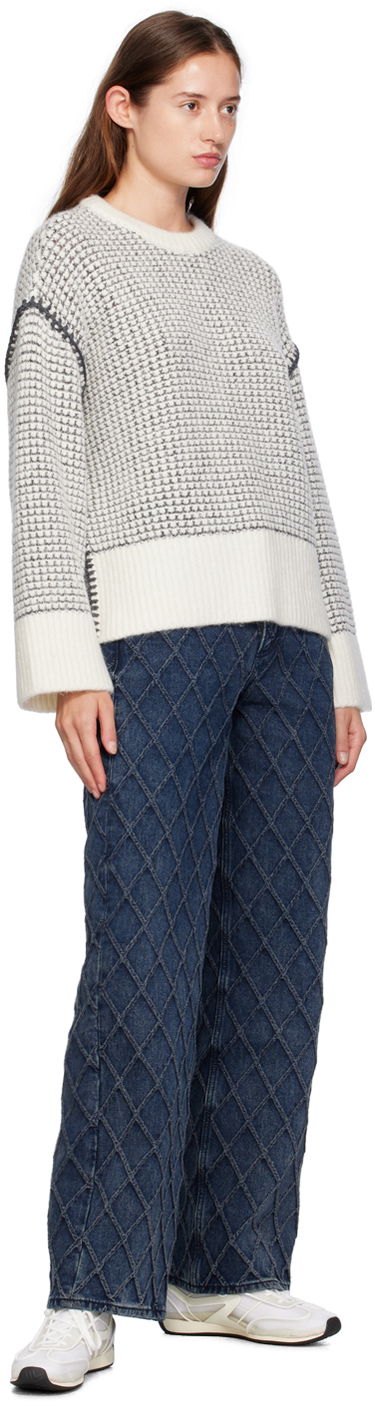 Sweater rag & bone Katie Waffle Knit Sweater Hvid | WAS24F050SA50, 3