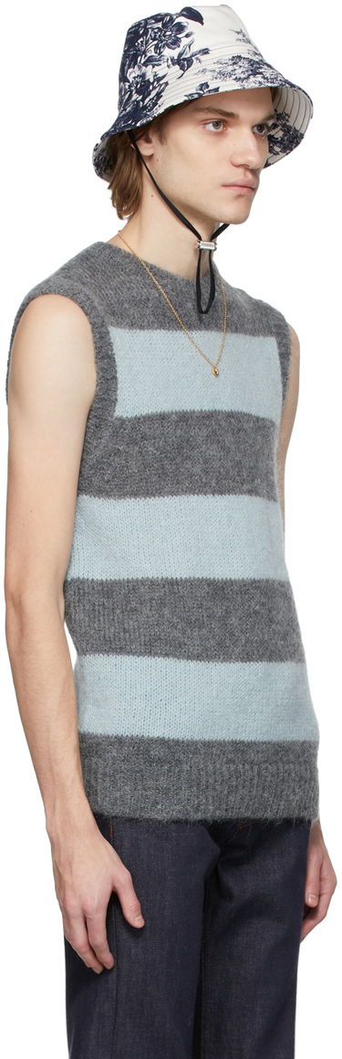 Sweater Erdem Erdem Ethan Mohair Striped Vest Grå | MW22_801MGGMK, 1