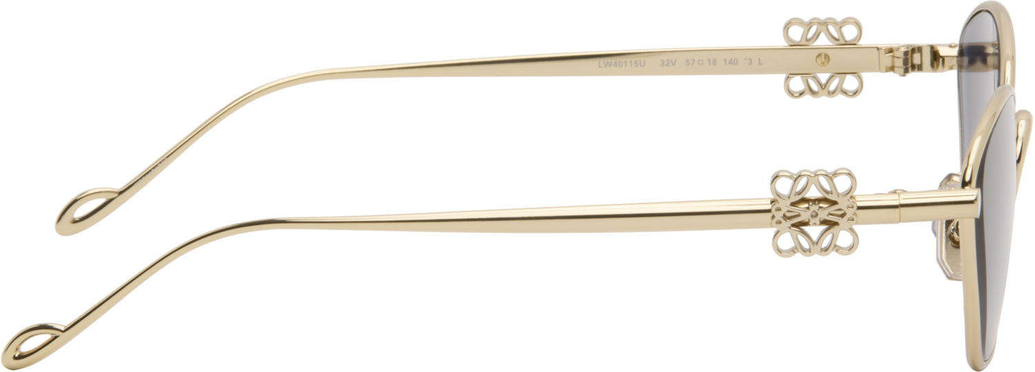 Solbriller Loewe Gold Anagram Hexagonal Sunglasses Sort | LW40115U 192337181177, 1