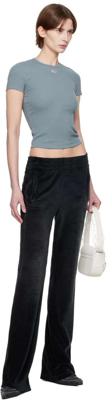 Crop top Diesel Diesel T-Ele-Long-D Ribbed Cropped T-Shirt Blå | A14961 0EJAI, 3