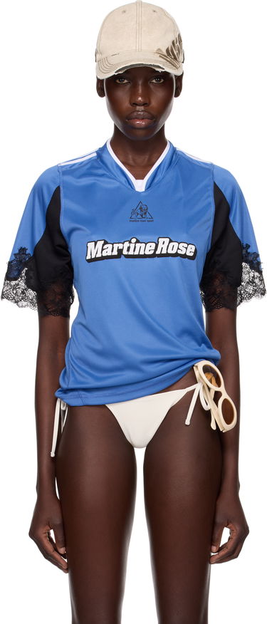 T-shirt Martine Rose Martine Rose Lace Trim Football T-Shirt Blå | 123JT08504, 0