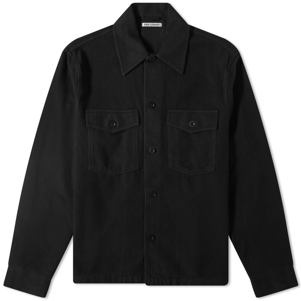 Jakke OUR LEGACY Evening Overshirt Black Brushed Cotton Sort | M4201EBBC, 0