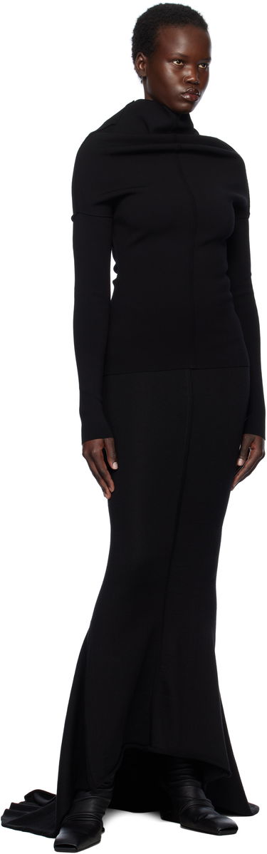 Sweater Rick Owens Rick Owens Hollywood Draped Long Sleeve Turtleneck Top Sort | RP01E7690 KST, 3