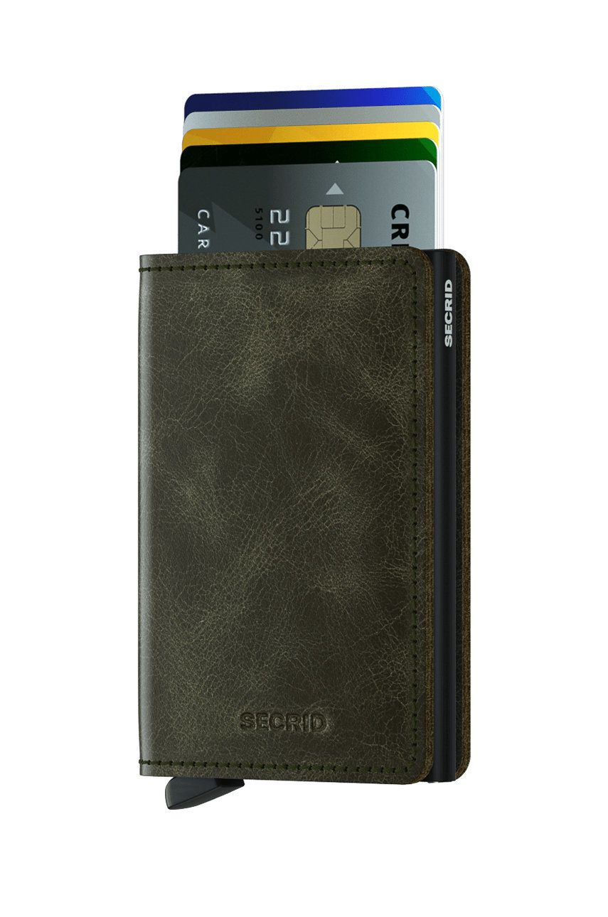 Tegnebog Secrid Leather Wallet Grøn | SV.OliveBlack, 1