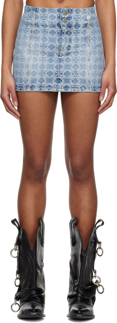 Nederdel AMIRI AMIRI MA Quad Jacquard Denim Miniskirt Blå | AWDNKR1006, 0