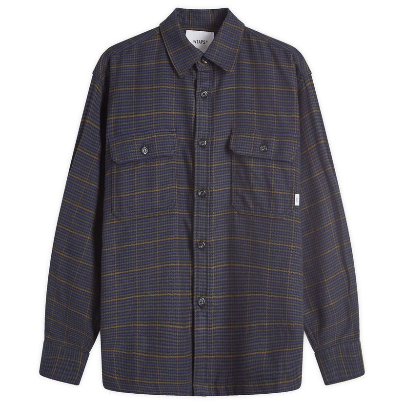 Skjorte WTAPS Checked Work Shirt Long Sleeve Mørkeblå | 242WVDT-SHM03-NVY