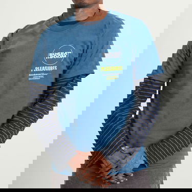 T-shirt Pleasures Pleasures Boiler Room Turntable Loud Music Encouraged T-Shirt Blå | P25F010-BLU, 5