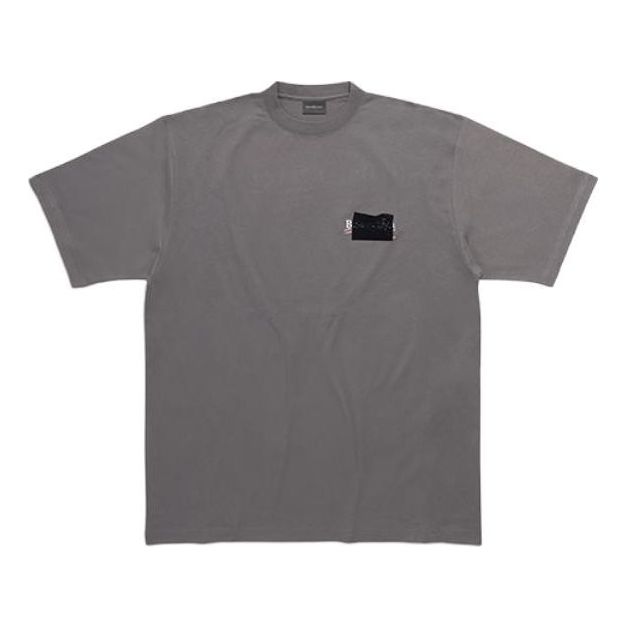 T-shirt Balenciaga Gaffer Large Fit T-Shirt Grå | 641675TNVG11227, 0