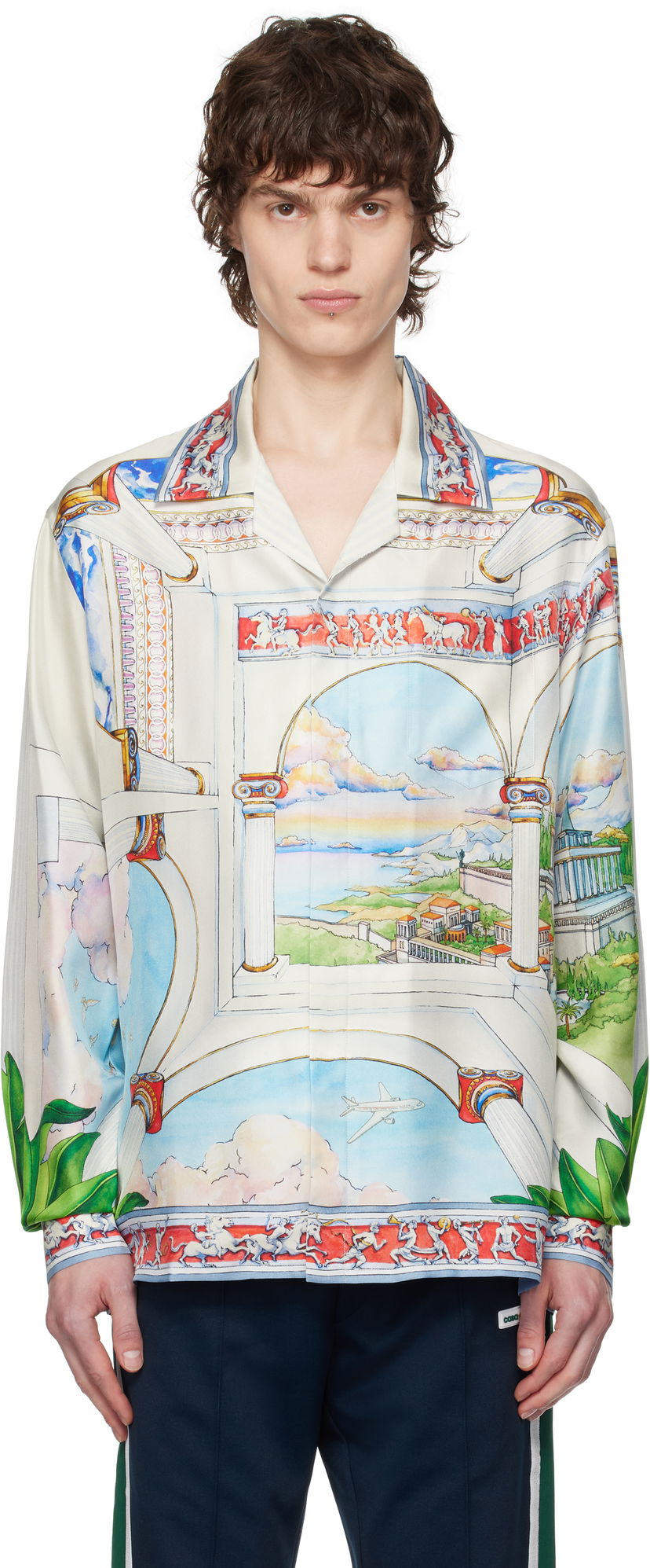 Skjorte Casablanca Casablanca 'Le Passage' Silk Shirt Flerfarvet | U-MPS25-SH-006-02