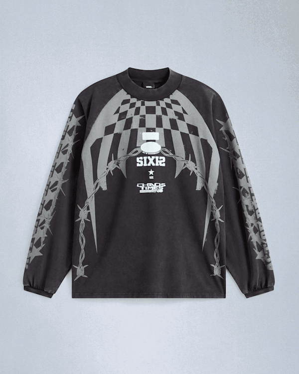 T-shirt Vans Act Of Disagreement Hazard Long Sleeve T-Shirt Sort | VN000RPWBLK, 0