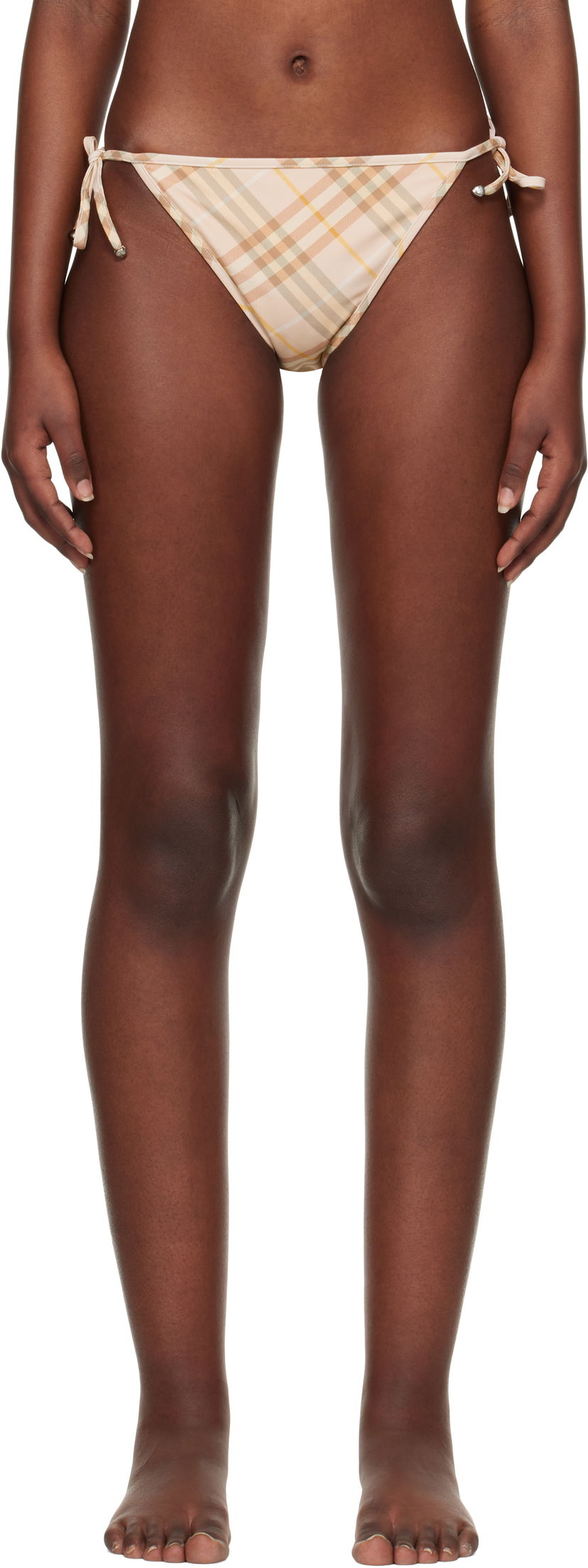 Badetøj Burberry Burberry Check Bikini Bottom Beige | 8108592
