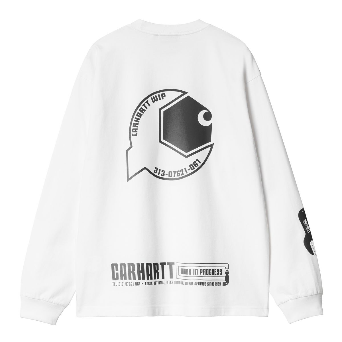 T-shirt Carhartt WIP Long Sleeve Graphic Print T-Shirt Hvid | I034411_9, 1