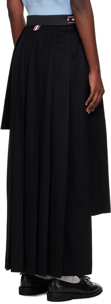 Nederdel Thom Browne Wrap Pleated Midi Skirt Sort | FGCA33C-07962, 2