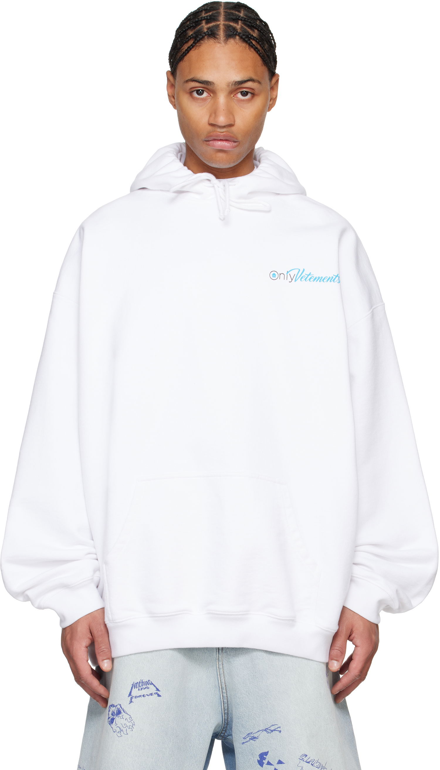 Sweatshirt VETEMENTS 'Only' Oversized Hoodie Hvid | UA66HD770W, 0