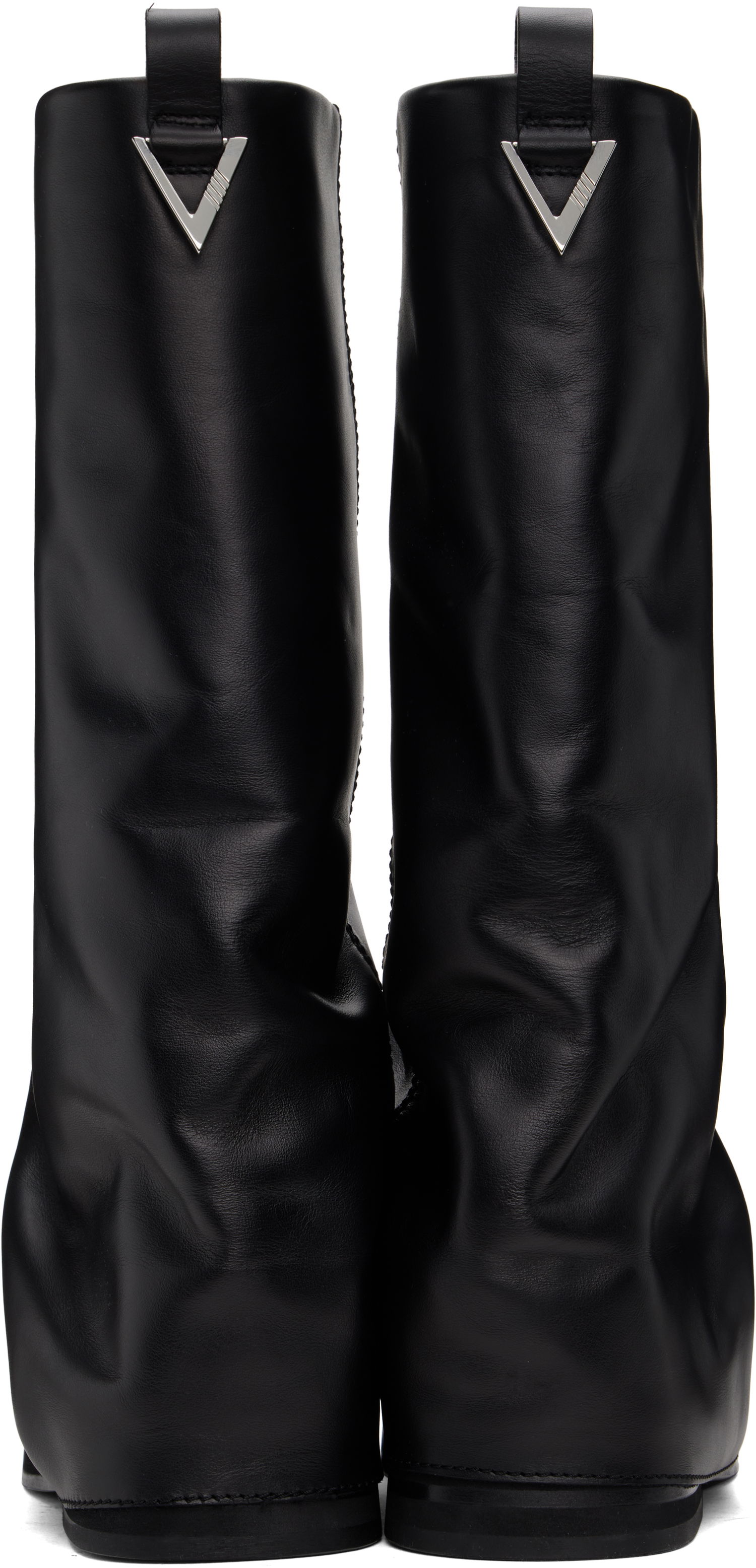 Kjole The Attico Attico Robin Slouch Leather Boots Sort | 241WSH00798 LBT019AA, 1