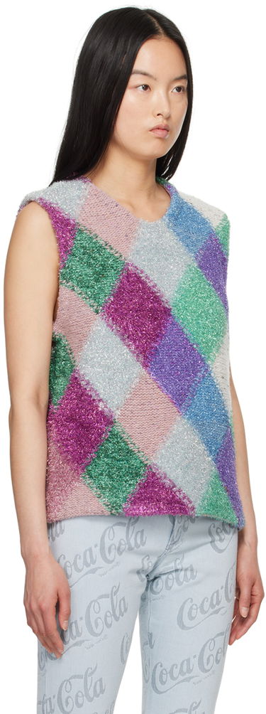 Sweater ERL ERL Argyle Knit Vest Lilla | ERL08N002, 4
