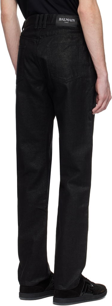 Jeans Balmain Balmain Regular-Fit Coated Jeans Sort | EH0MI083DF72, 2