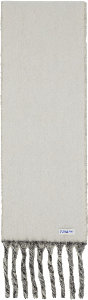 Tørklæde Burberry Burberry Alpaca Wool Blend Logo Scarf Sort | 8114081, 1