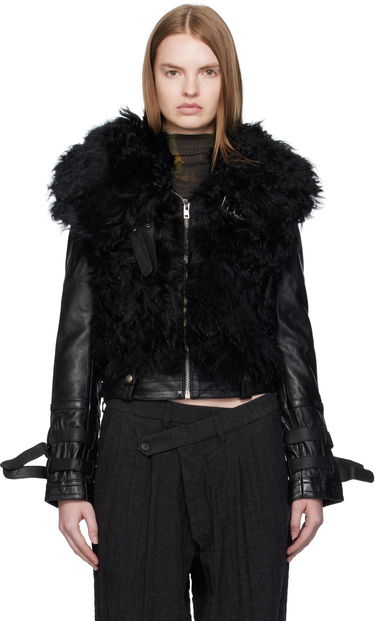 Jakke R13 R13 Furry Shrunken Shearling Jacket Sort | R13WR419-R544A, 0