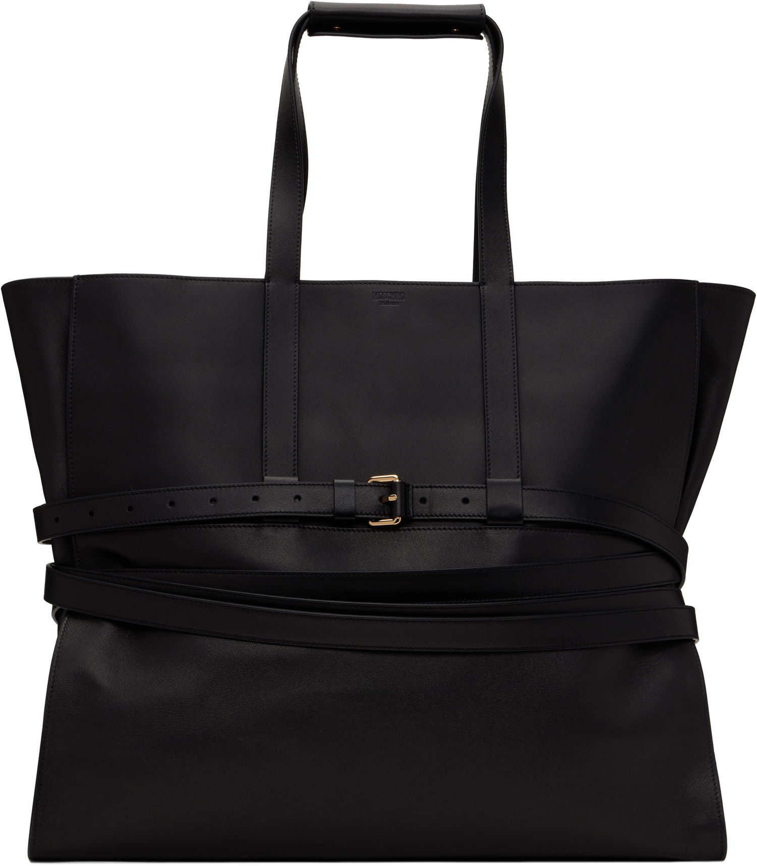 Mulepose Moschino Moschino 'Tie Me' Leather Tote Sort | MC4156PP1M 251MOOA0 000, 0