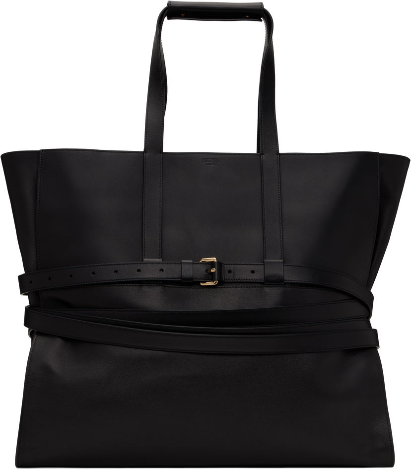 Mulepose Moschino Moschino 'Tie Me' Leather Tote Sort | MC4156PP1M 251MOOA0 000