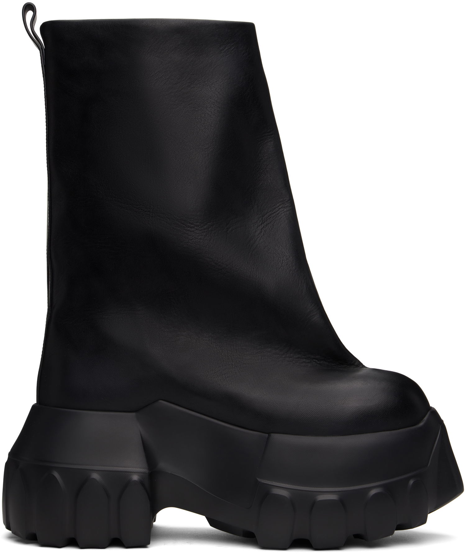 Tøj Rick Owens Rick Owens Hollywood Flared Mega Tractor Boots Sort | RU01E5864 LOO, 0