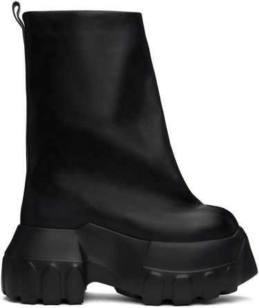 Tøj Rick Owens Rick Owens Hollywood Flared Mega Tractor Boots Sort | RU01E5864 LOO, 0