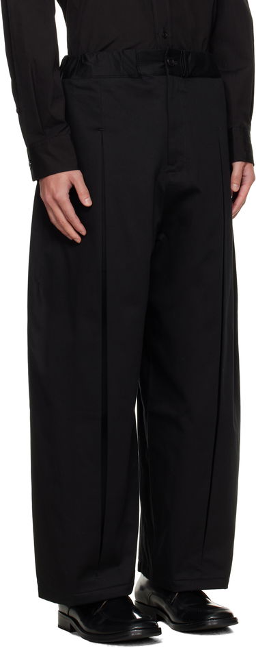 Bukser sage NATION SAGE NATION Box Pleat Trousers Sort | S011 BOX PLEAT TROUSER COTTON, 1