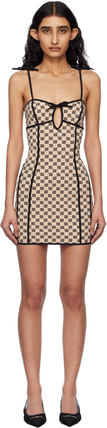 Kjole MISBHV MISBHV Monogram Coquette Minidress Beige | 250W805, 0