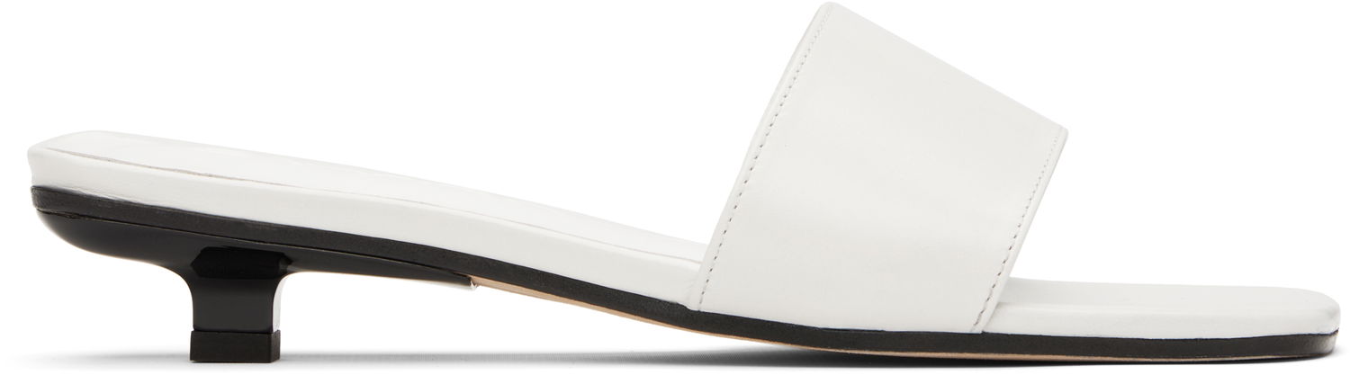 Skopleje BY FAR BY FAR Ceni Kitten Heel Mules Hvid | MWFHO014CL034WH025PL, 0