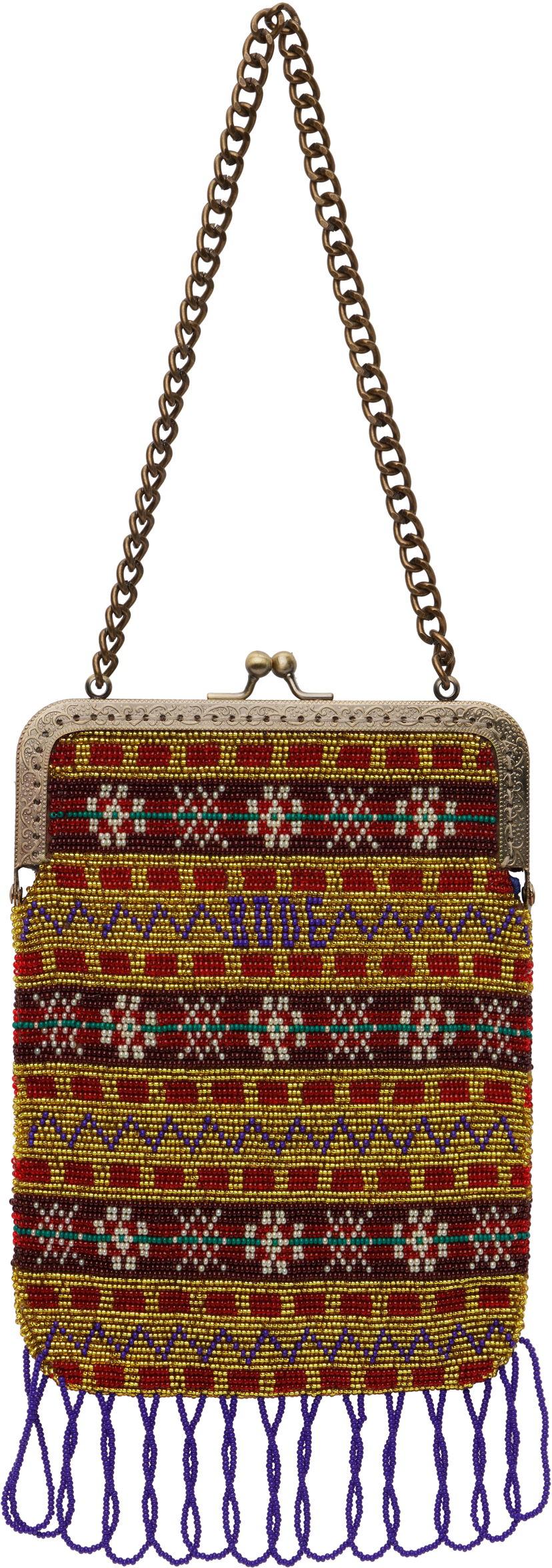 Håndtaske Bode Bode Beaded Bracken Frame Bag with Tassels Flerfarvet | WRS25AC002