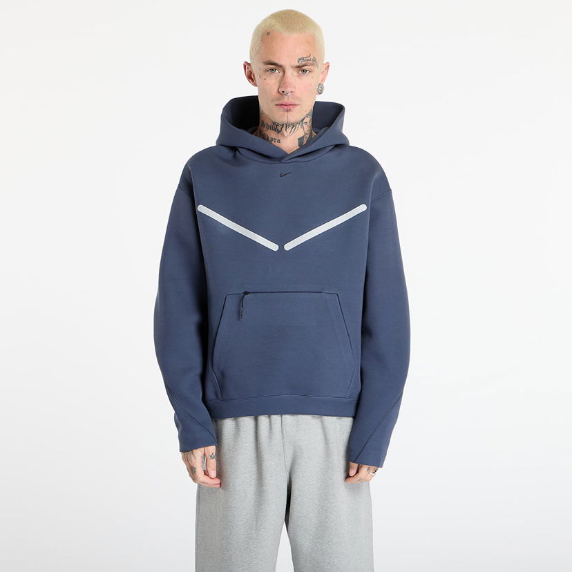 Sweatshirt Nike Tech Pullover Hoodie with Reflective Accents Mørkeblå | HV1342-437