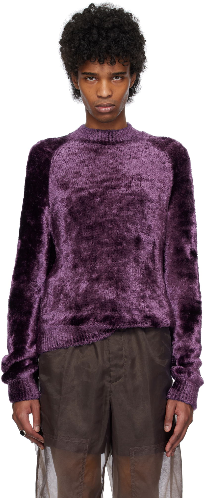 Sweater Dries Van Noten Dries Van Noten Shag Knit Sweater Lilla | 251-021227-1707