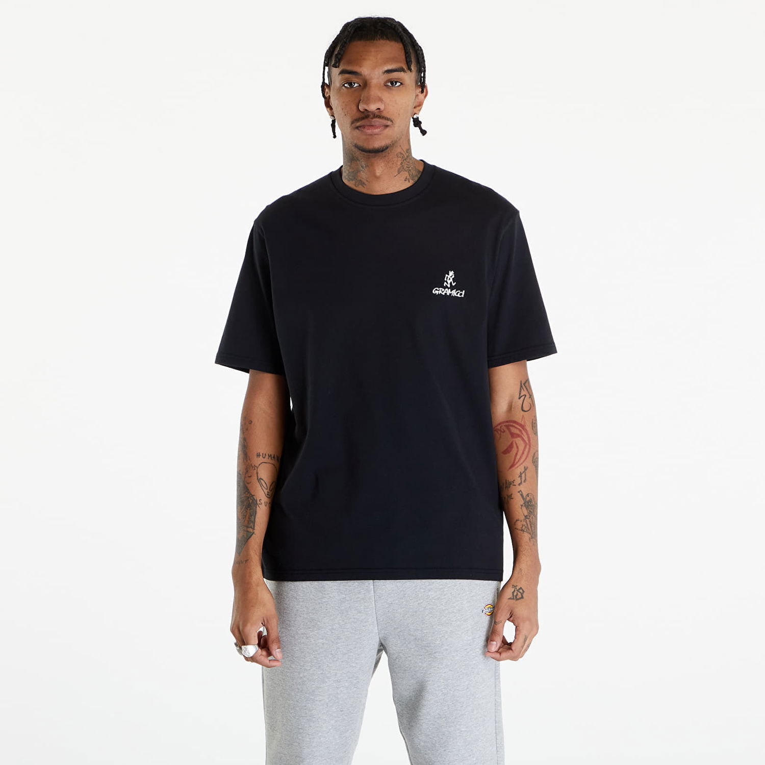 T-shirt GRAMICCI One Point Logo Tee UNISEX Black Sort | G4SU-T096 BLACK, 0