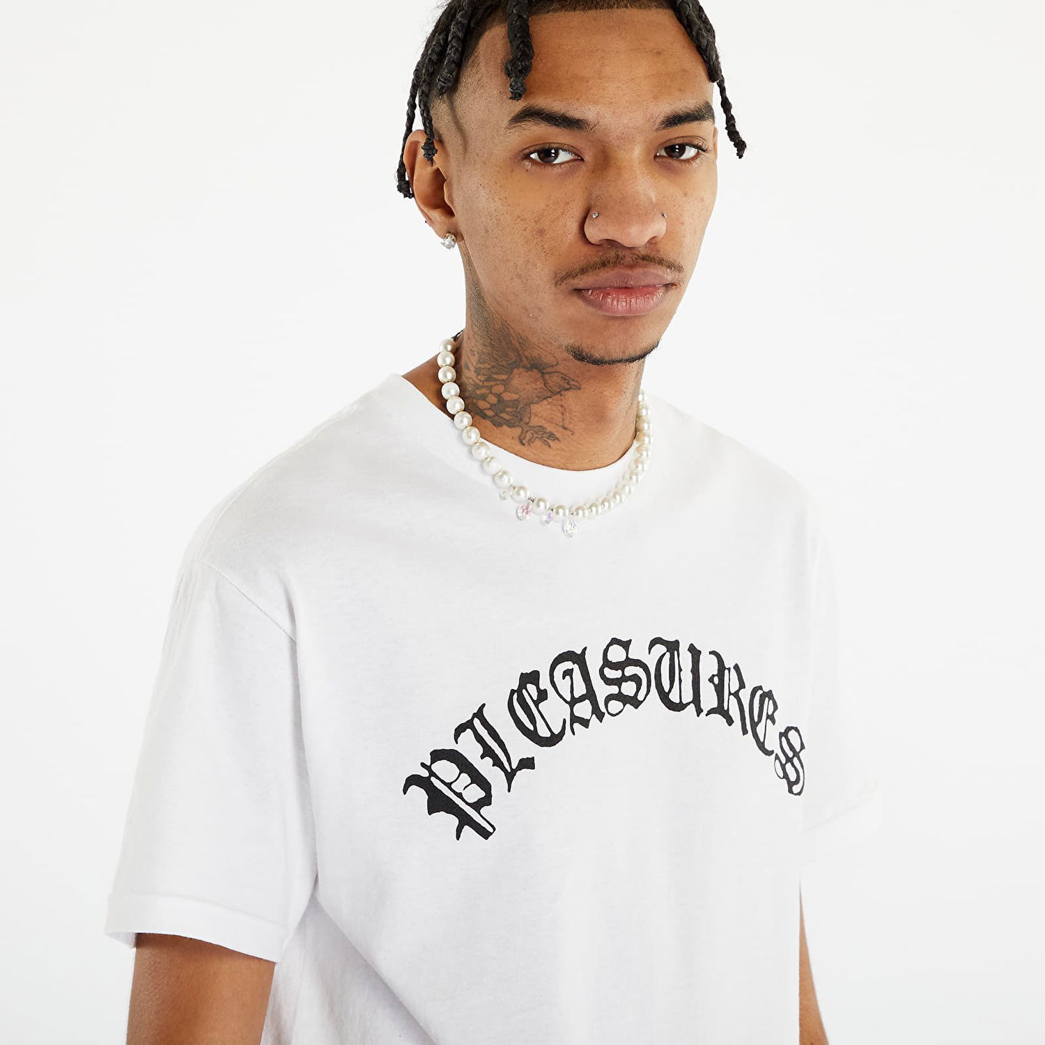 T-shirt Pleasures Old E Logo T-Shirt Sort | P23SP063 WHITE, 1