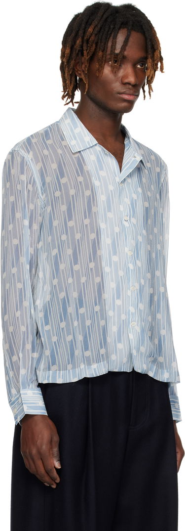 Skjorte Bode Bode Meridian Print Shirt Blå | MRS25SH034, 1