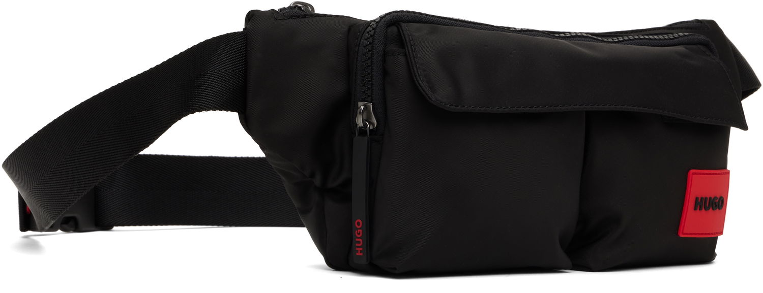 Taljetaske BOSS HUGO Twill Double Flap Pocket Belt Bag Sort | 50541616, 1