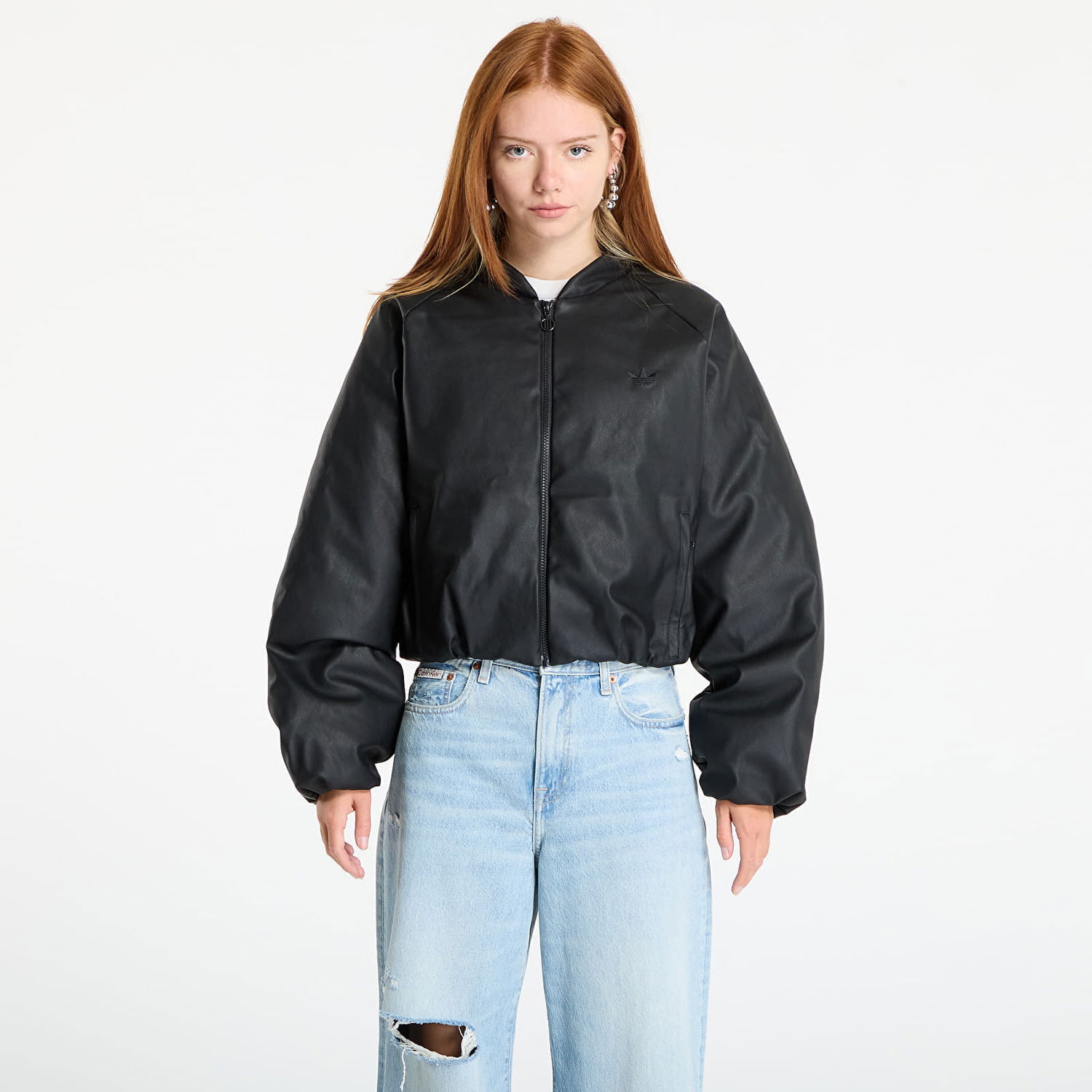 Bomberjakke adidas Originals adidas Pleather Synthetic Down Bomber Jacket Sort | JX5332, 0