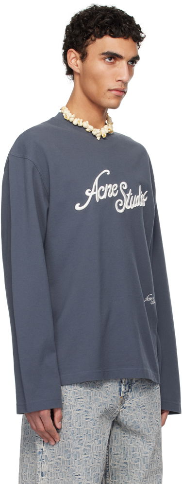 Sweater Acne Studios Acne Studios Logo Long Sleeve T-Shirt Blå | CL0339-, 1