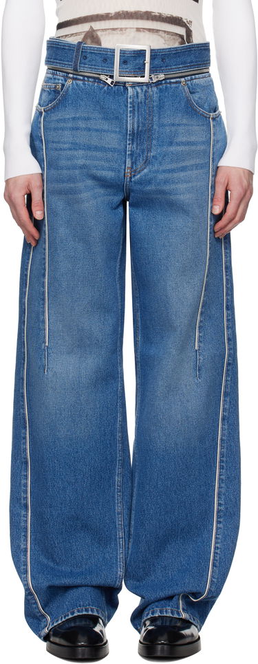 Jeans Jean Paul Gaultier Jean Paul Gaultier 'The Belted Denim' Wide-Leg Jeans Blå | 25/33-F-JE164-D013-57, 0