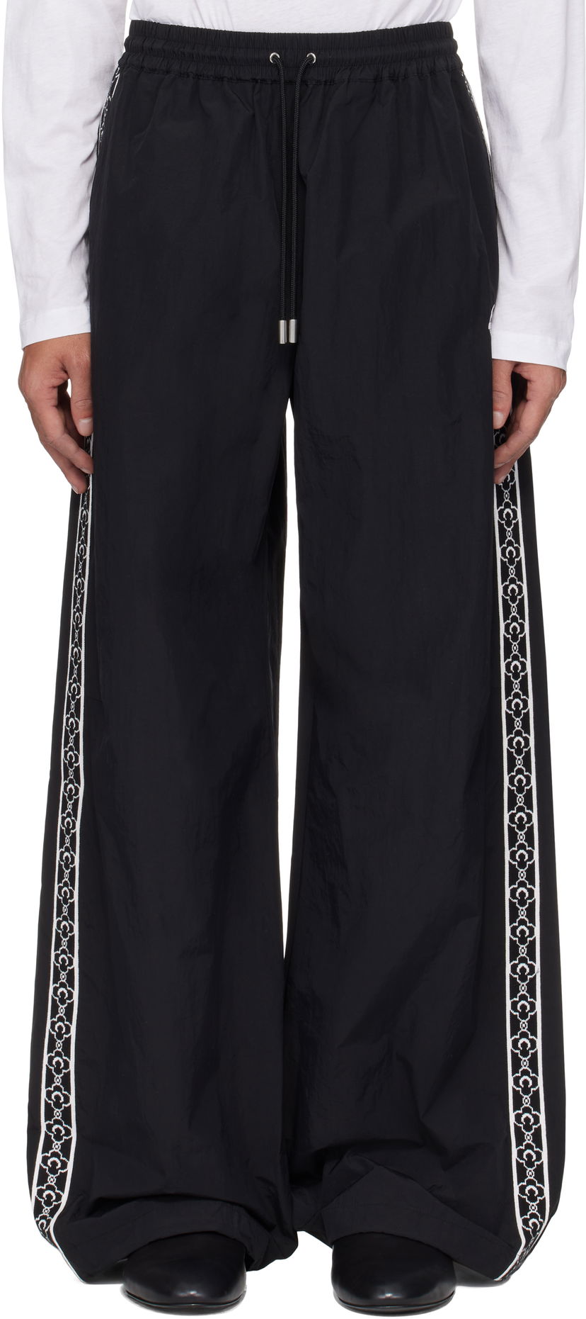 Joggingbukser Marine Serre Marine Serre Recycled Nylon Track Sweatpants Sort | UPA055A CWOV0041