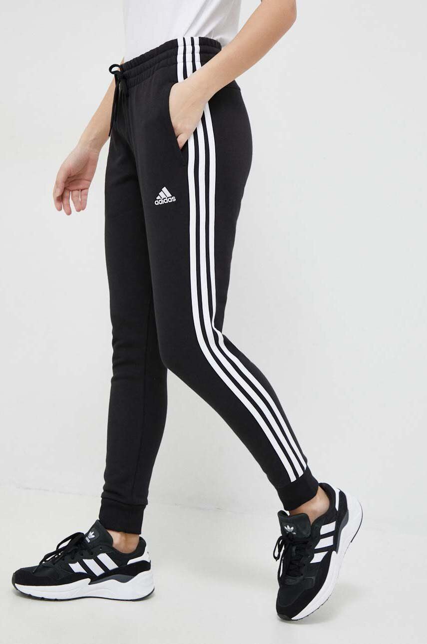 Joggingbukser adidas Performance Essentials 3-Stripes French Terry Cuffed Sort | IC8770, 0