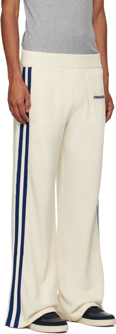 Joggingbukser DSQUARED2 Dsquared2 Knit Sweatpants with Side Stripes Hvid | S74KB0927_D13051, 1